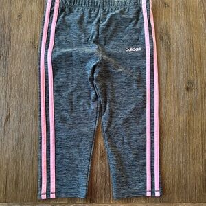 3/24$ Adidas Kids Grey and Pink Cropped Leggings size 6X